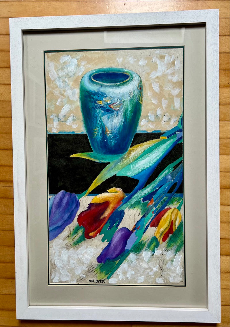 Tulips and dragon vase